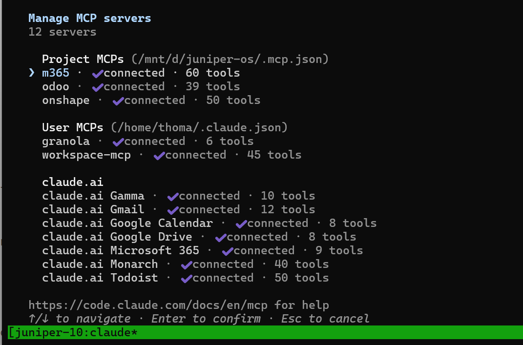 twelve MCP servers, 337 tools: CAD, ERP, and the Microsoft 365 graph in one harness